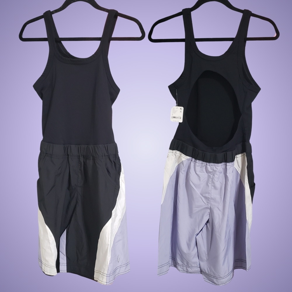 FP Movement by Free People Double Bounce Jumpsuit Small Black Combo Workout $118
